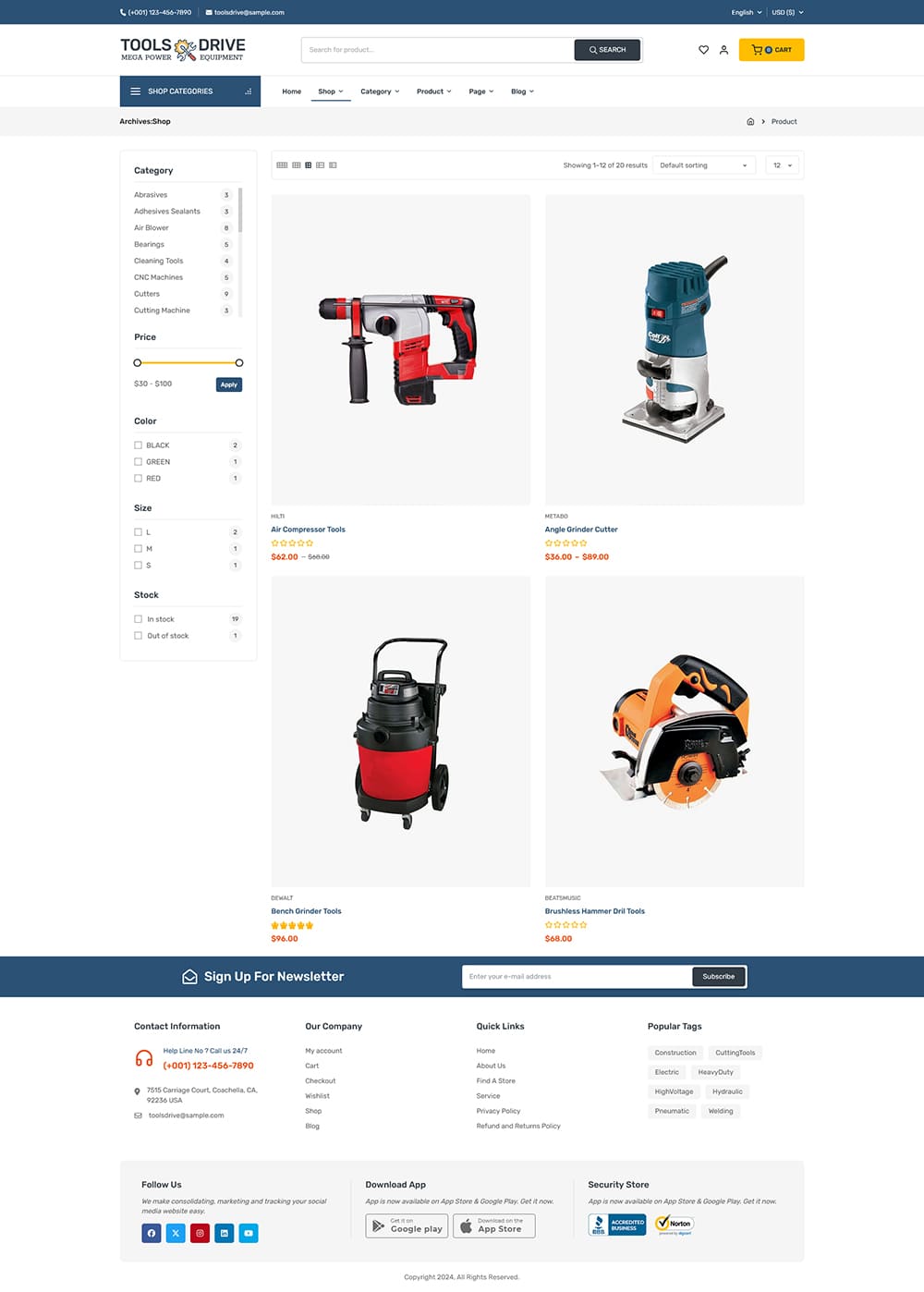ToolsDrive - WooCommerce Theme for Power Tools & Equipment Store
