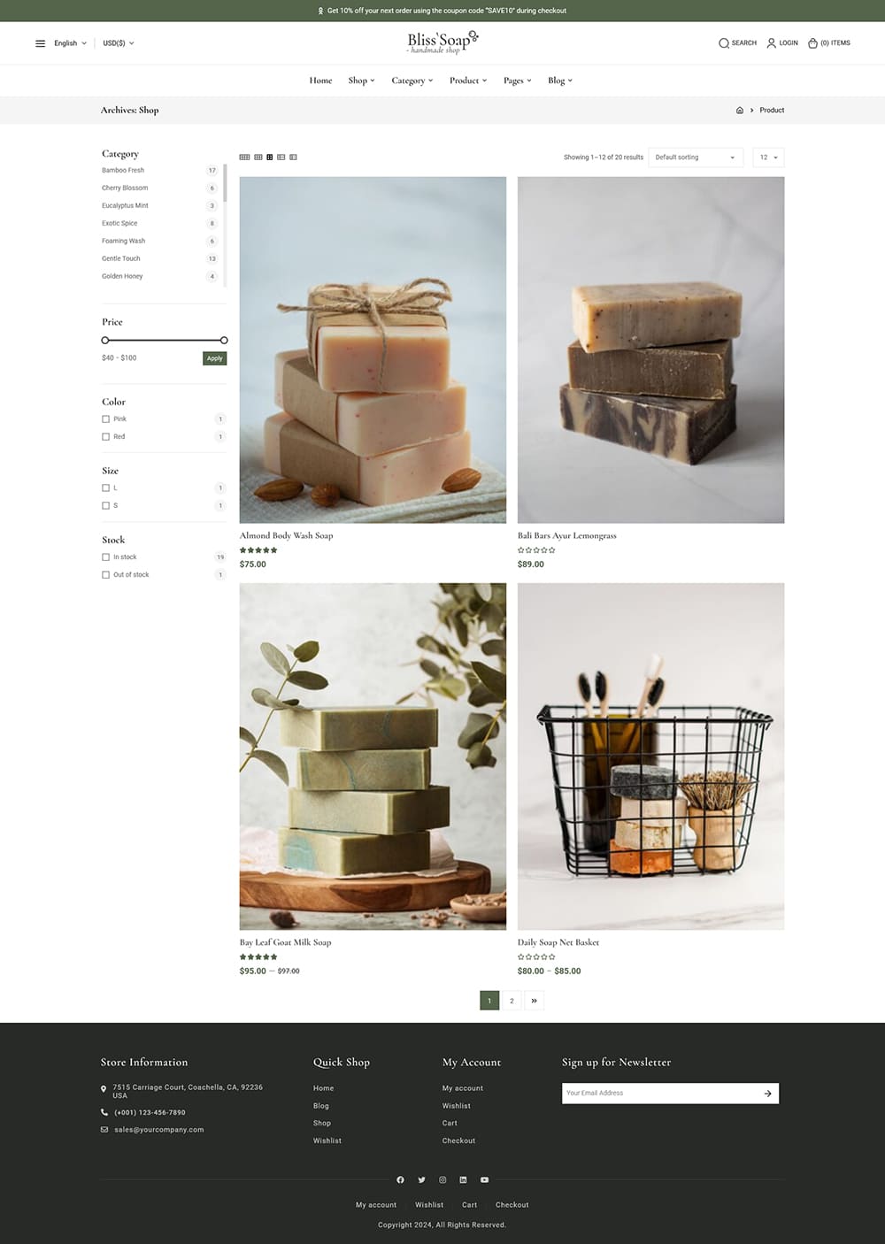 BlissSoap - WooCommerce Crafted Theme for Handmade Soap, Soy Candle, Artistic Makers