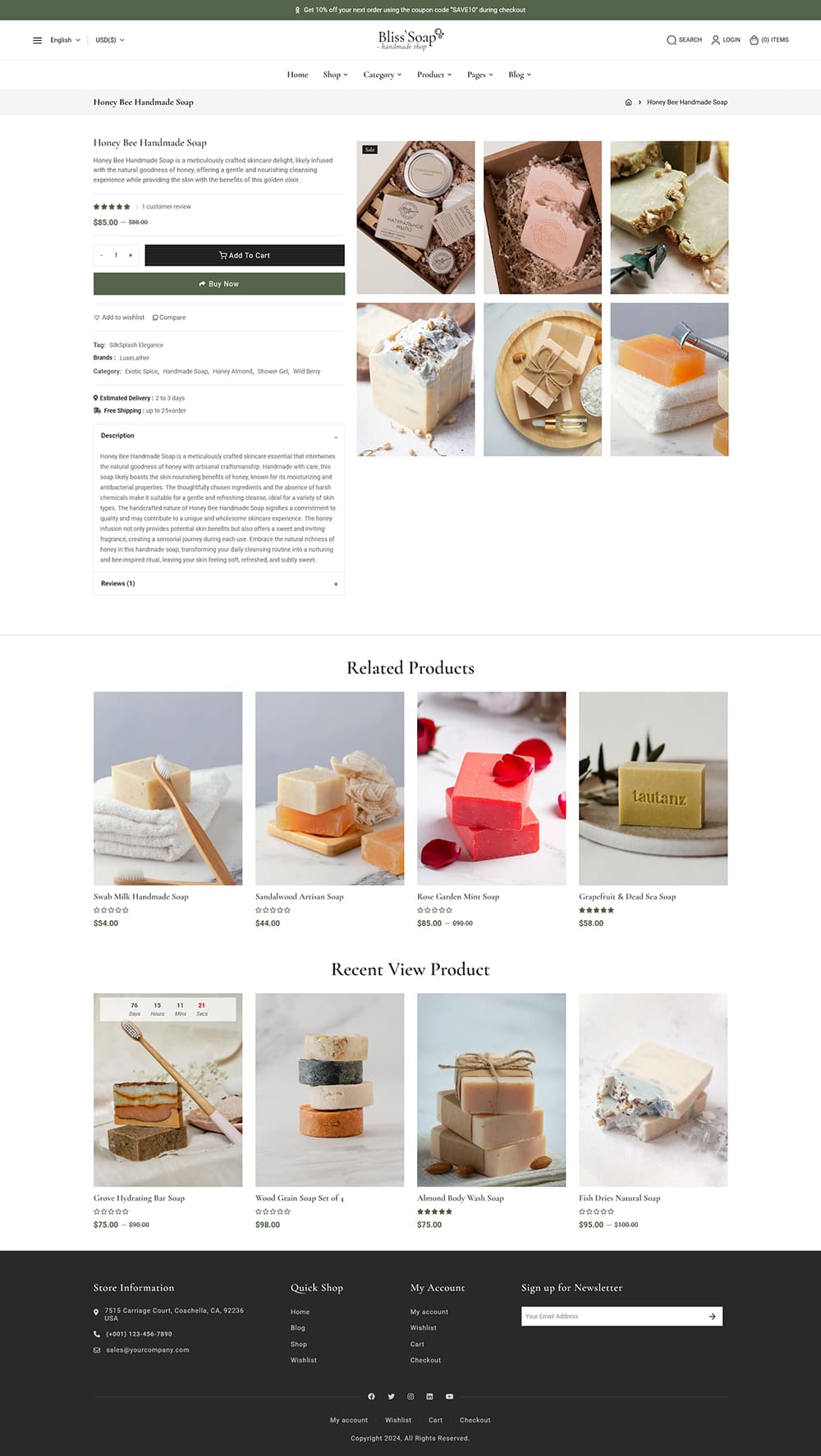 BlissSoap - WooCommerce Crafted Theme for Handmade Soap, Soy Candle, Artistic Makers