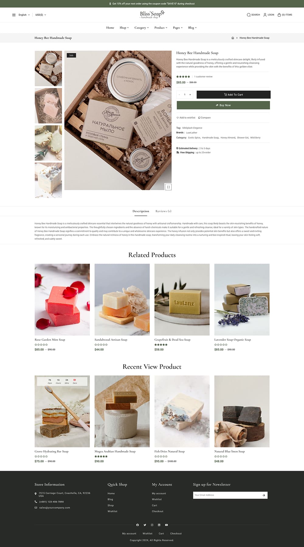 BlissSoap - WooCommerce Crafted Theme for Handmade Soap, Soy Candle, Artistic Makers