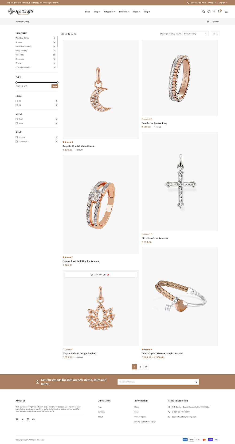 OpalCrafts – Gold, Schmuck & Lifestyle – WooCommerce-Theme