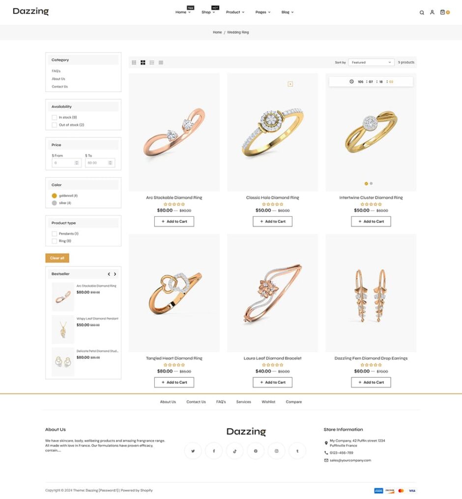 Dazzing - Jewelry Store - Shopify multipurpose Theme