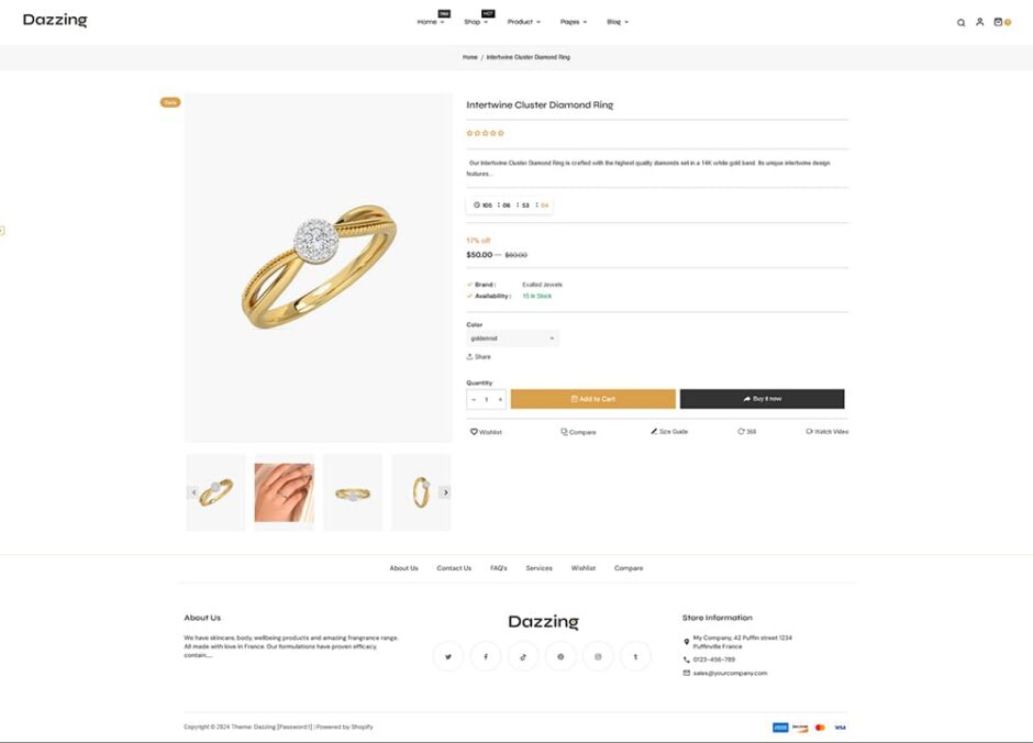 Dazzing - Jewelry Store - Shopify multipurpose Theme