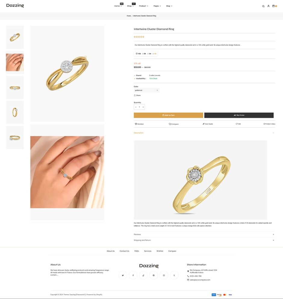 Dazzing - Jewelry Store - Shopify multipurpose Theme