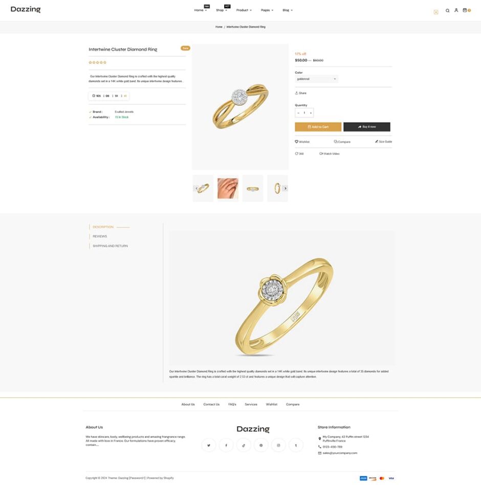 Dazzing - Jewelry Store - Shopify multipurpose Theme