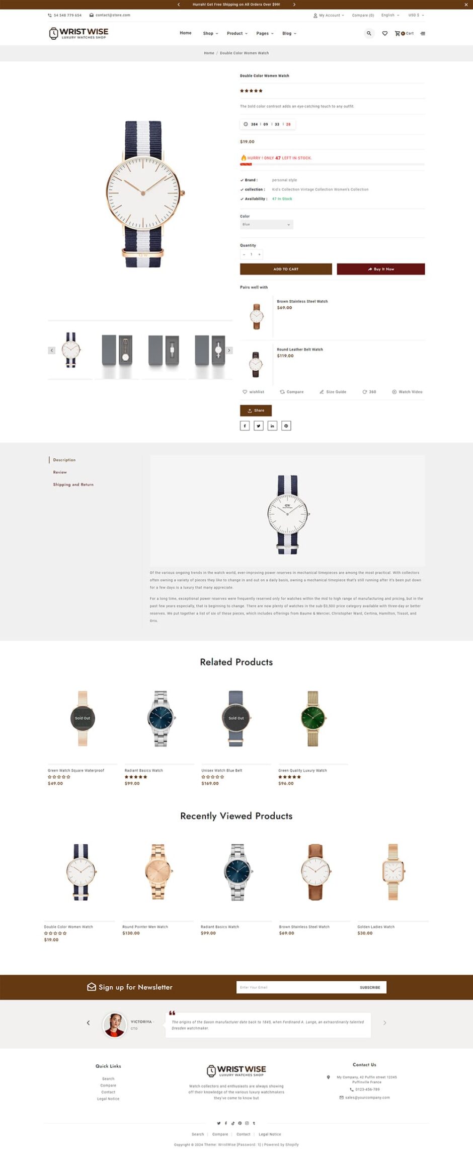 WristWise - Watches & Accessories - Shopify Theme