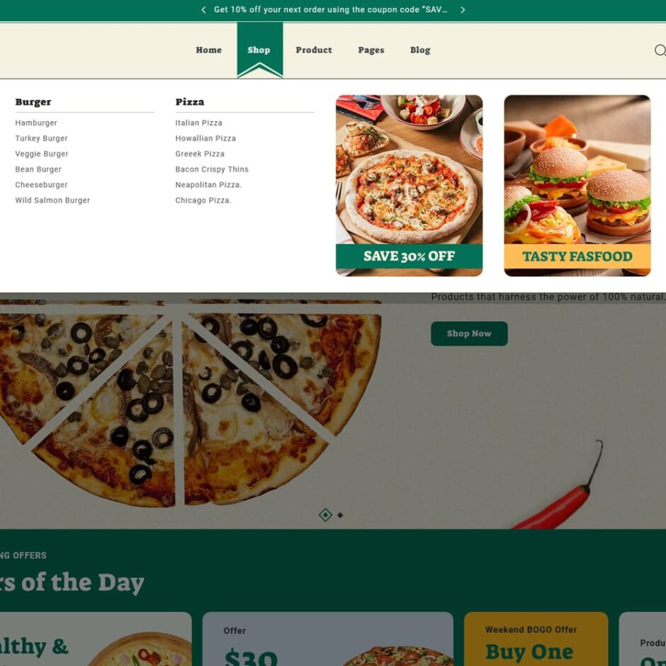 PizzaHey - Pizza, Fast Food & Restaurants - Shopify Theme