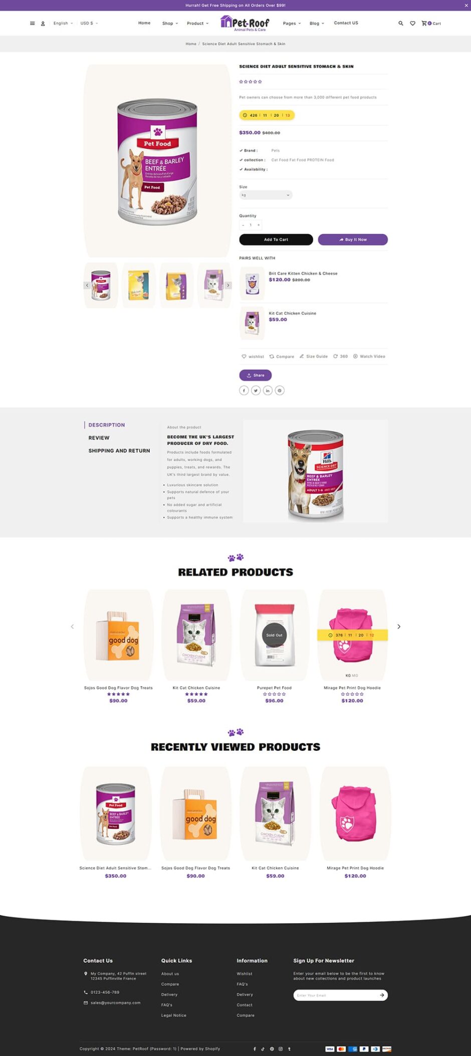 PetRoof - Animal & Pets Care - Shopify Responsive Theme