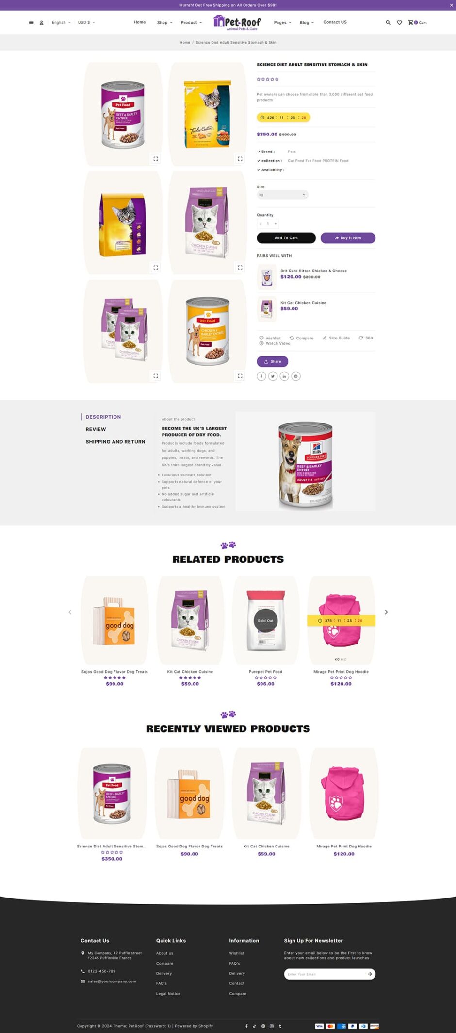 PetRoof - Animal & Pets Care - Shopify Responsive Theme
