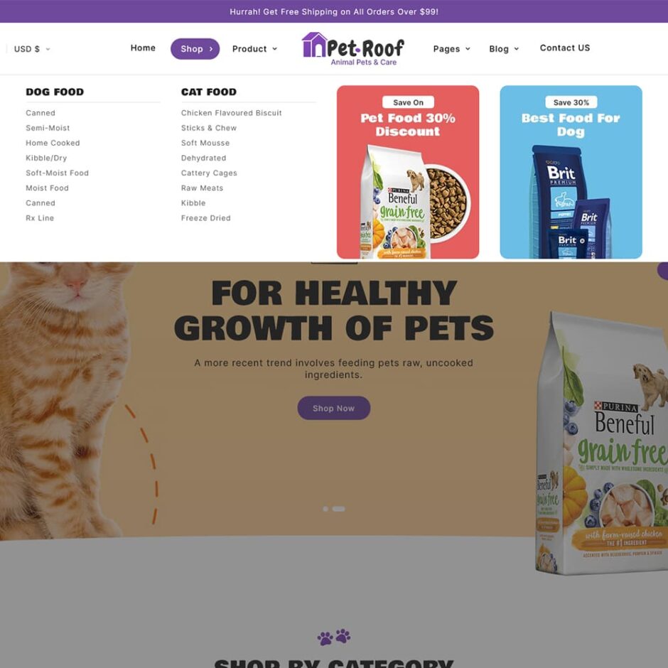 PetRoof - Animal & Pets Care - Shopify Responsive Theme