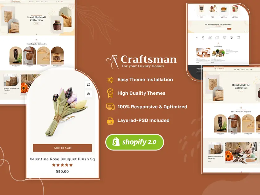 Rzemieślnik — rękodzieło, meble i artykuły wyposażenia wnętrz — motyw Shopify