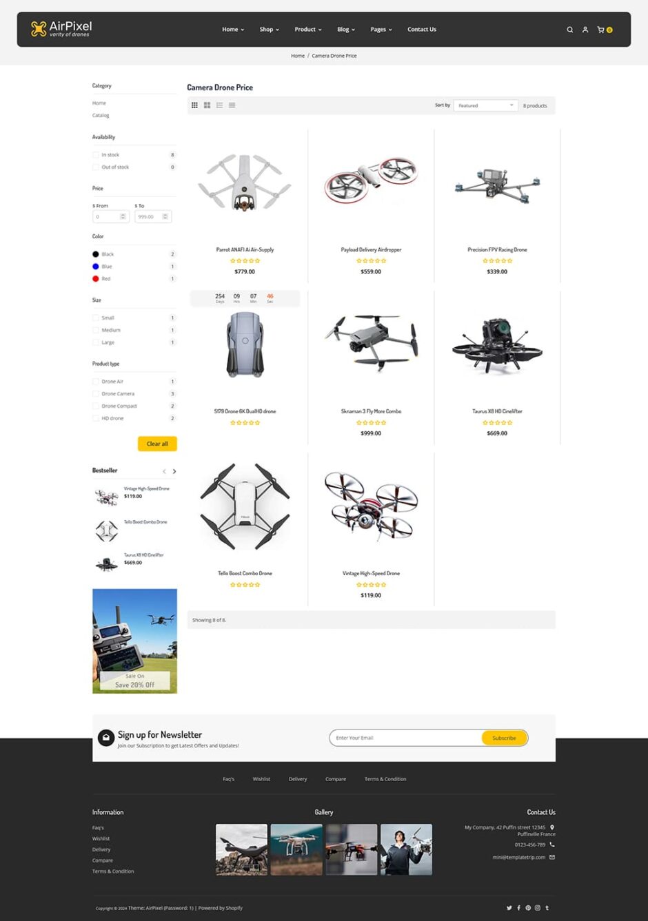 AirPixel - Drones, Speakers & Gadgets - Shopify Theme