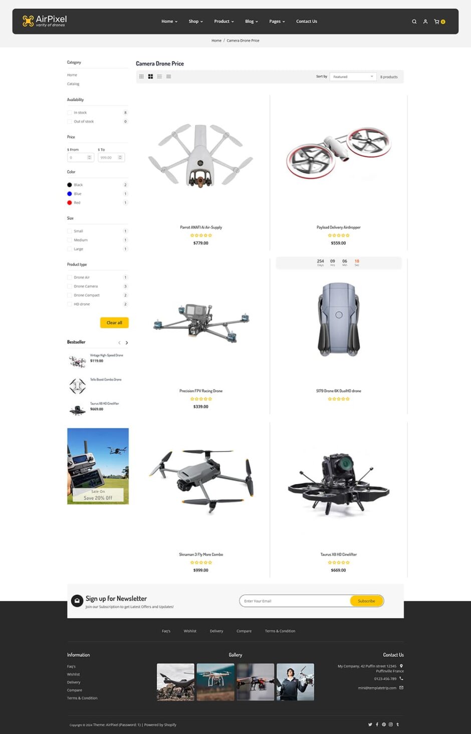 AirPixel - Drones, Speakers & Gadgets - Shopify Theme