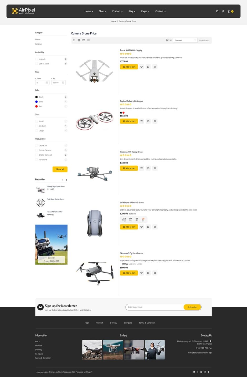 AirPixel - Drones, Speakers & Gadgets - Shopify Theme