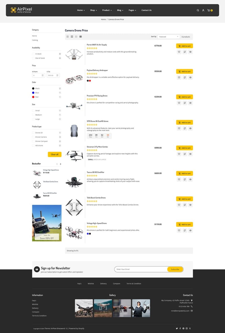 AirPixel - Drones, Speakers & Gadgets - Shopify Theme