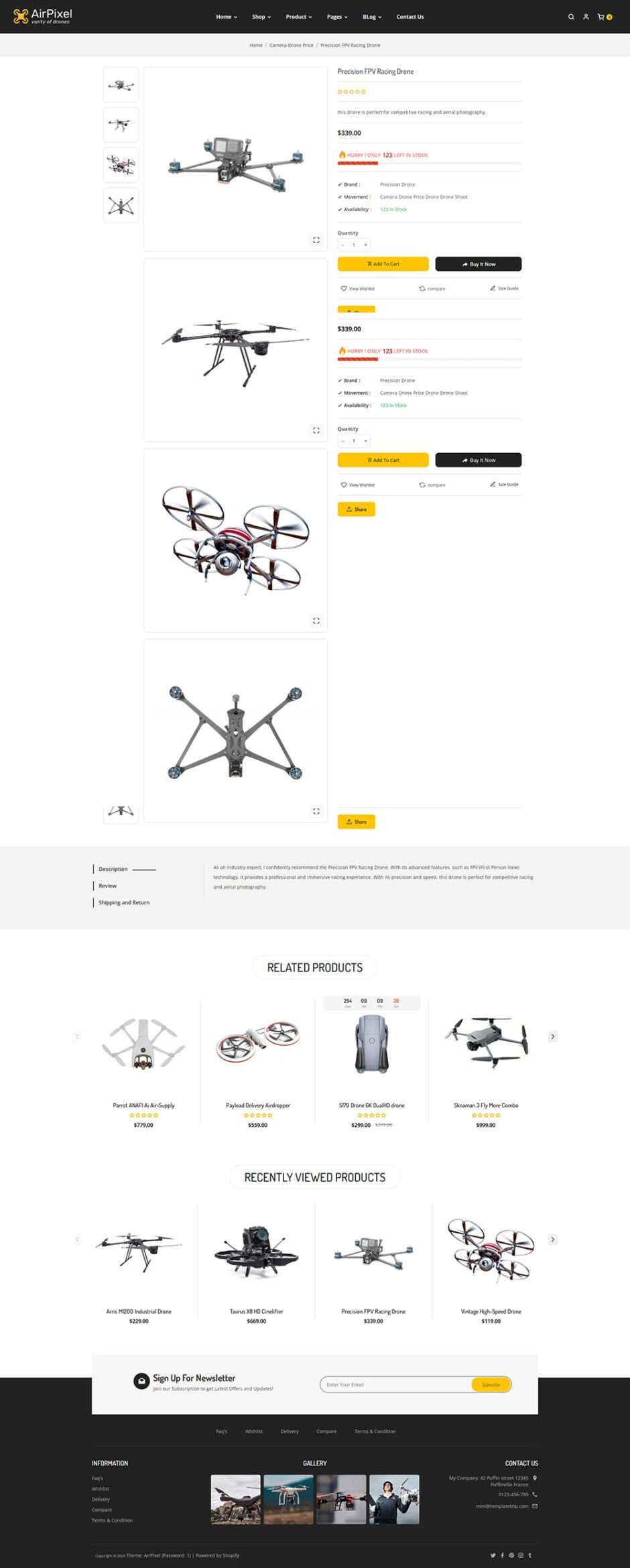 AirPixel - Drones, Speakers & Gadgets - Shopify Theme