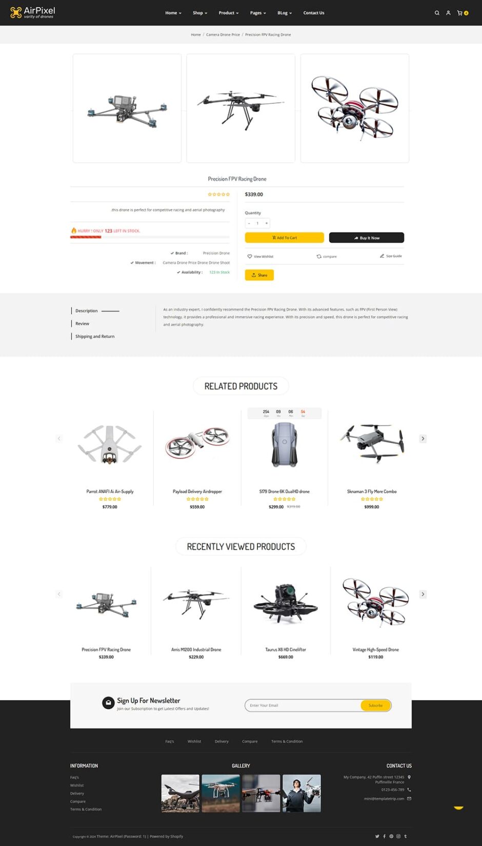 AirPixel - Drones, Speakers & Gadgets - Shopify Theme