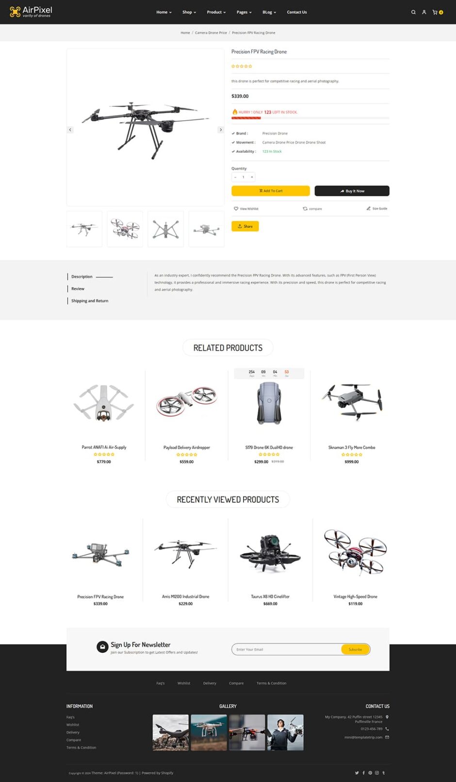 AirPixel - Drones, Speakers & Gadgets - Shopify Theme