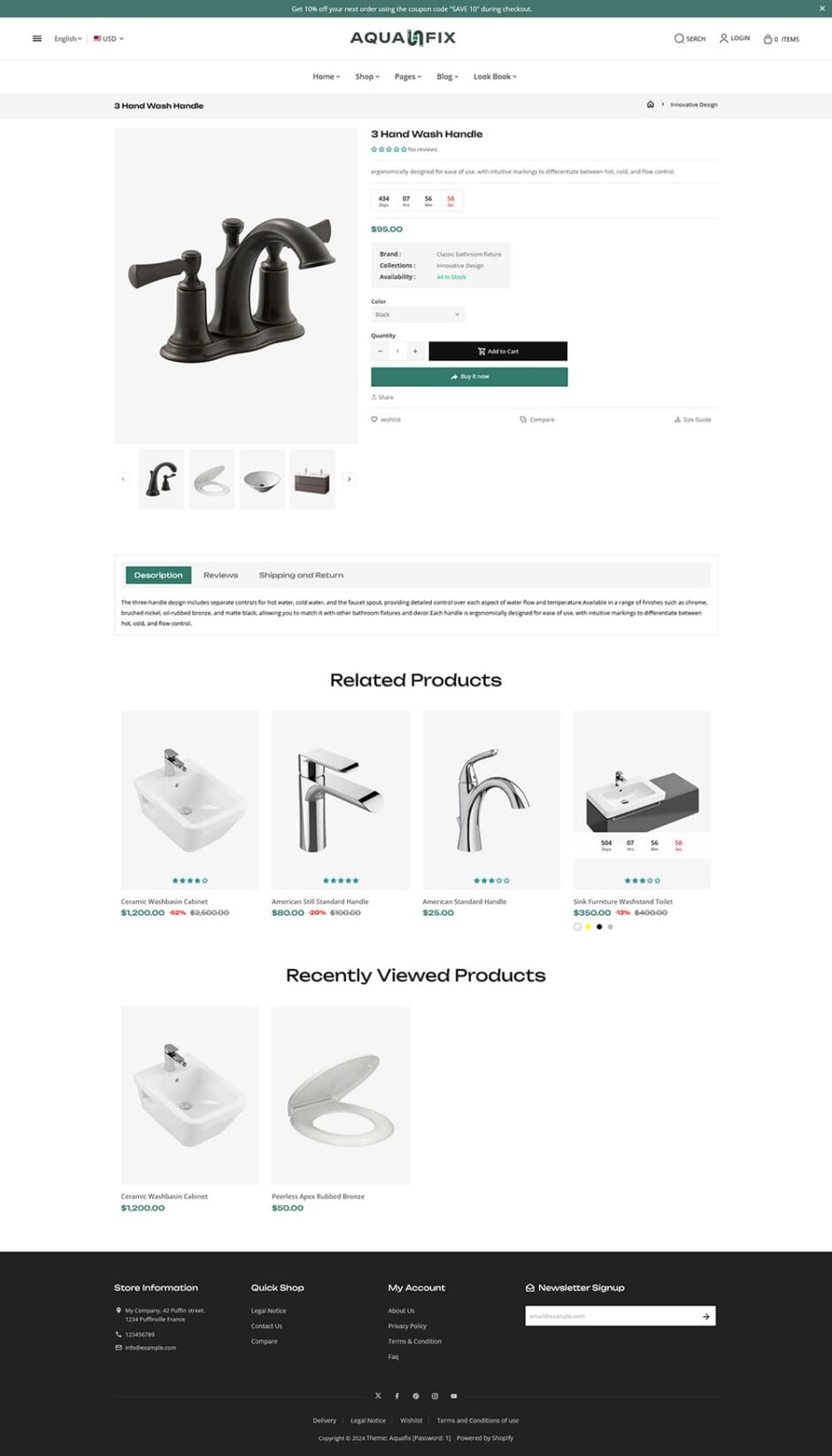 AquaFix - Plumbing Supplies, Apparatuses, Luxury Bathroom Accessories - Shopify Theme