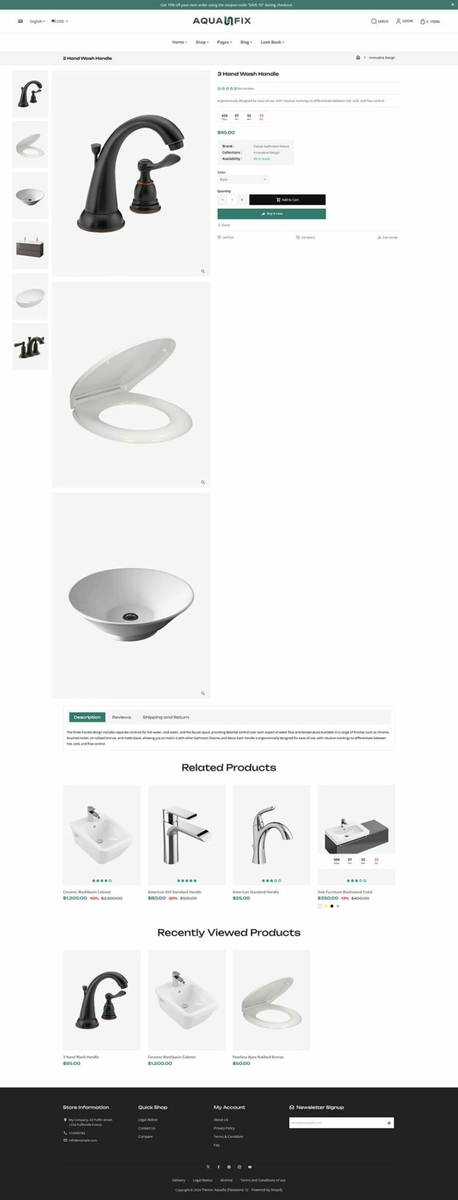 AquaFix - Plumbing Supplies, Apparatuses, Luxury Bathroom Accessories - Shopify Theme