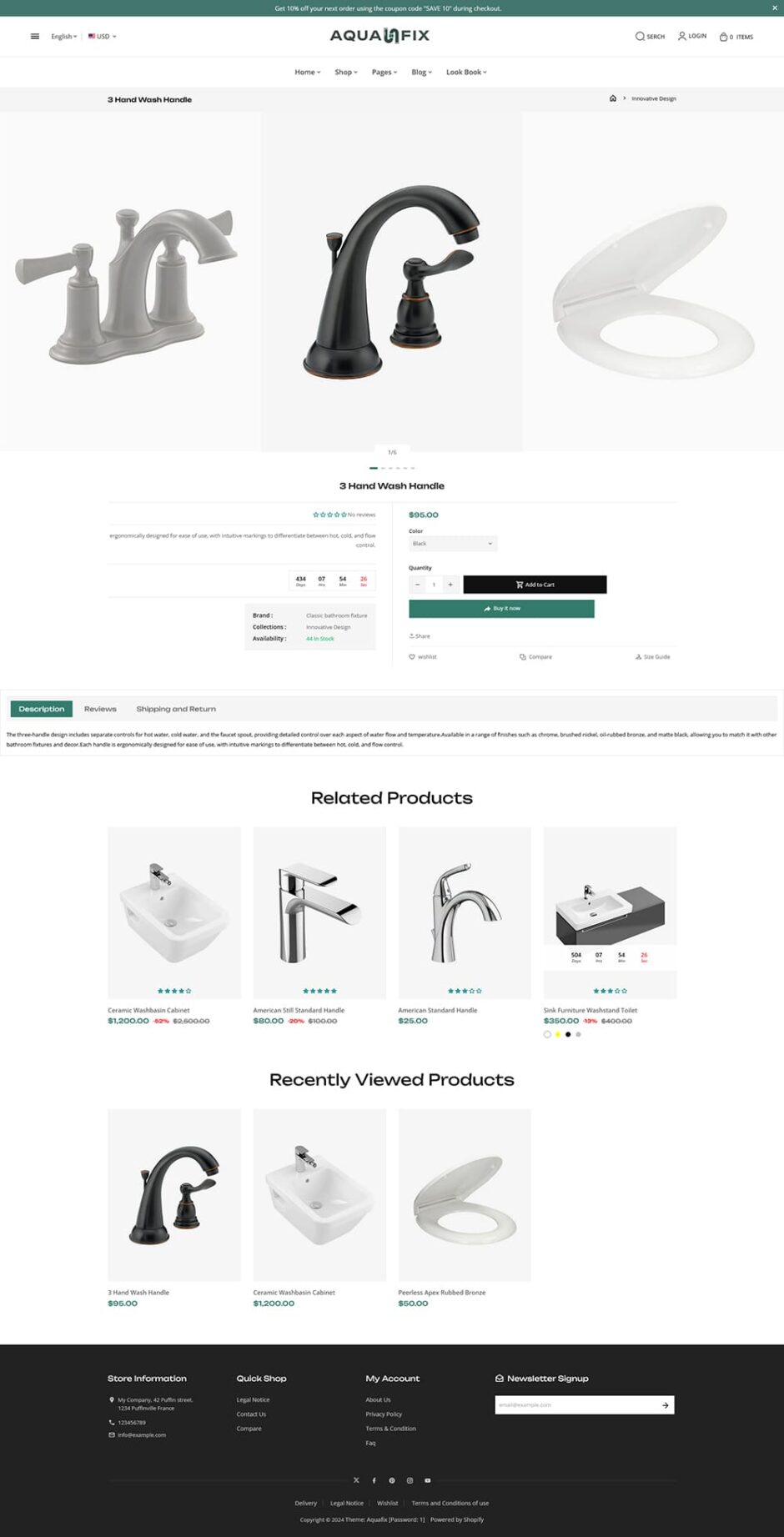 AquaFix - Plumbing Supplies, Apparatuses, Luxury Bathroom Accessories - Shopify Theme
