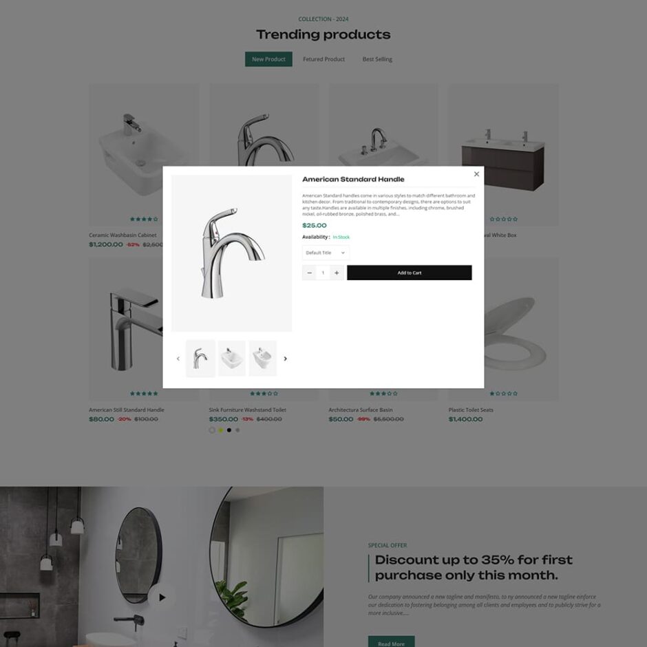 AquaFix - Plumbing Supplies, Apparatuses, Luxury Bathroom Accessories - Shopify Theme