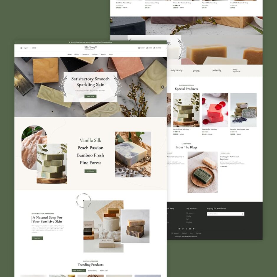BlissSoap - WooCommerce Crafted Theme for Handmade Soap, Soy Candle, Artistic Makers