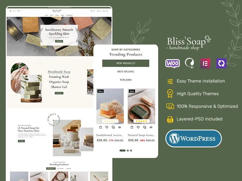 BlissSoap - WooCommerce Crafted Theme for Handmade Soap, Soy Candle, Artistic Makers