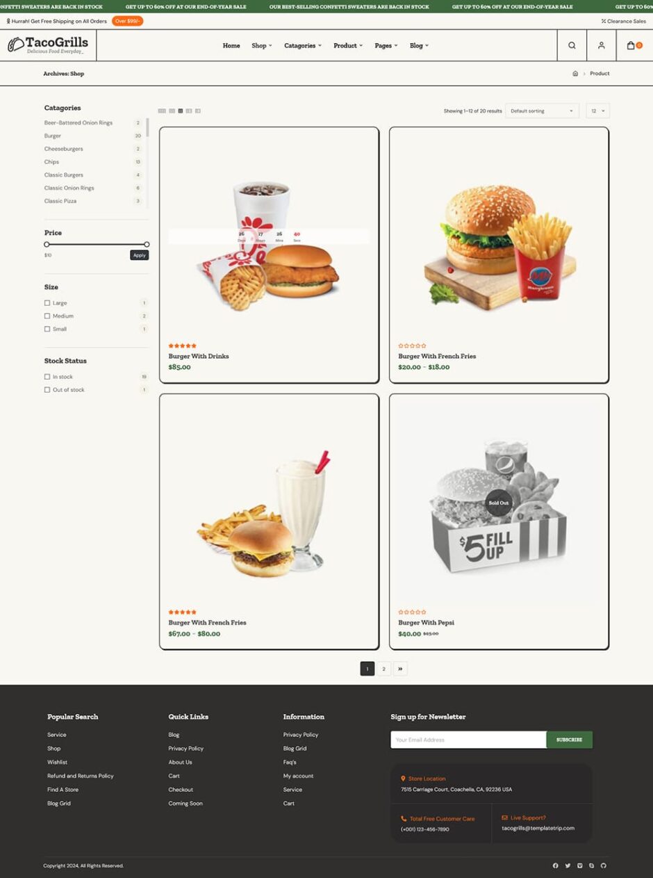TacoGrills - WooCommerce Fast Food Theme for Burger, Pizza