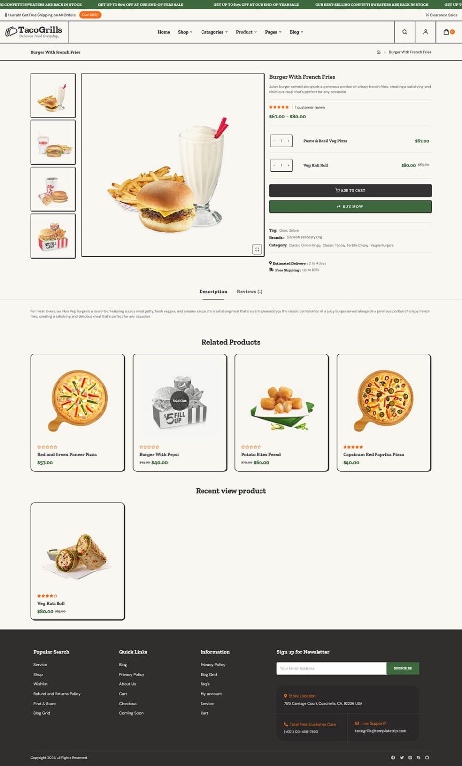 TacoGrills - WooCommerce Fast Food Theme for Burger, Pizza
