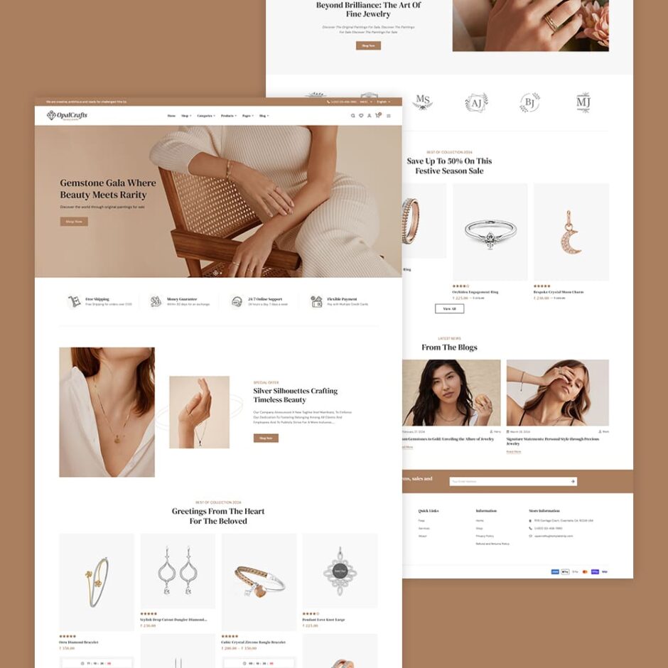 OpalCrafts - Gold, Jewelry & Lifestyle - WooCommerce Theme