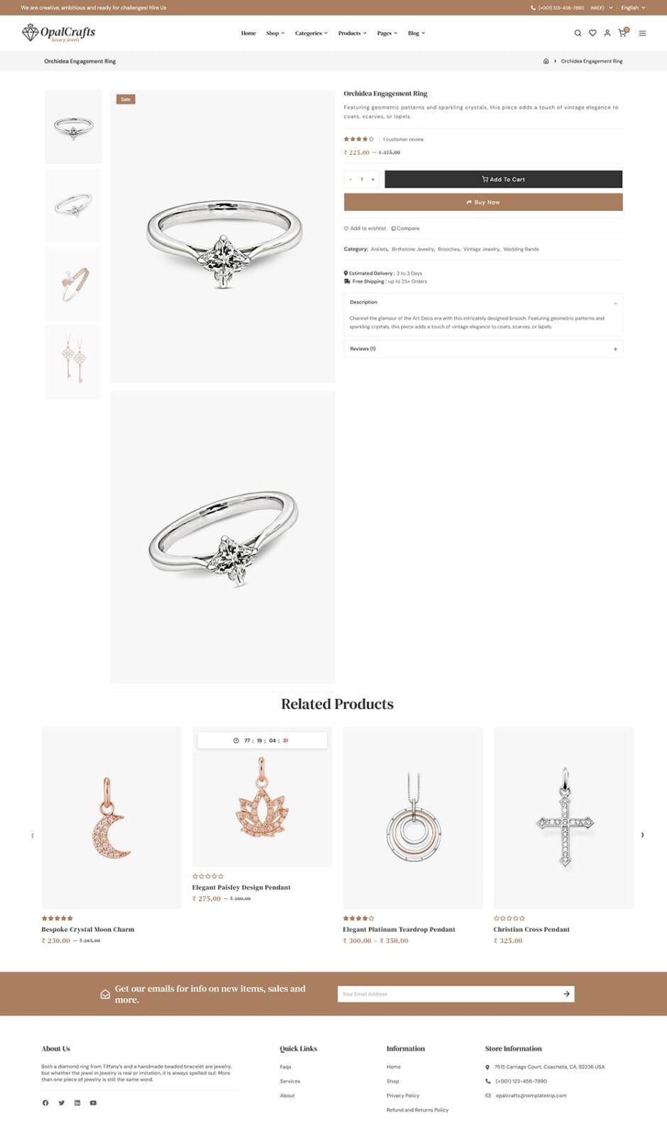 OpalCrafts - Gold, Jewelry & Lifestyle - WooCommerce Theme
