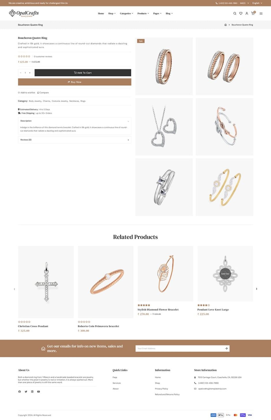 OpalCrafts - Gold, Jewelry & Lifestyle - WooCommerce Theme
