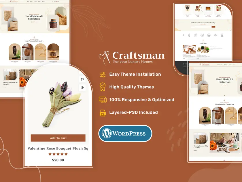Craftsman – WooCommerce Theme for Handmade, Home Decor & Furniture