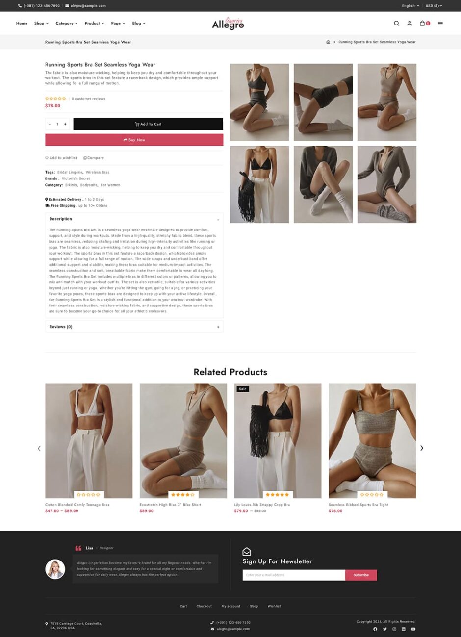 Allegro - Lingerie & Underwear - WooCommerce Theme