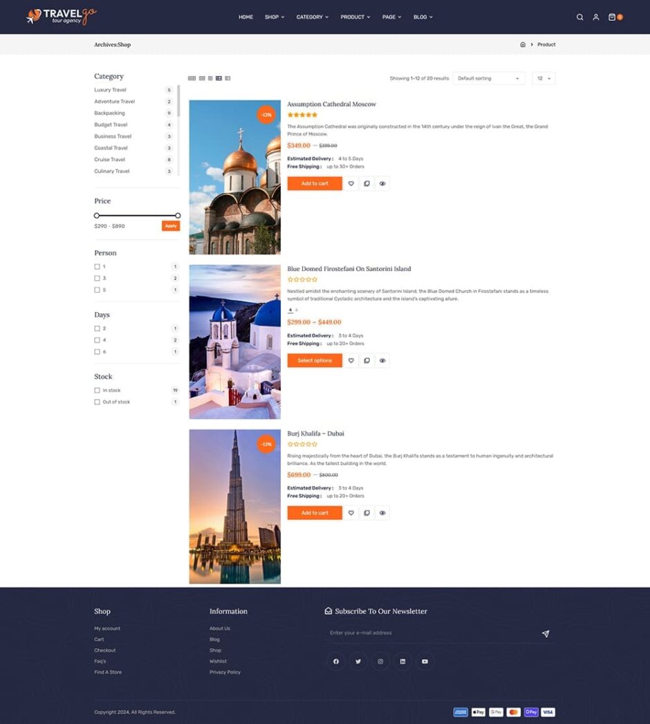TravelGo - WordPress Theme for Tours & Travel Agency