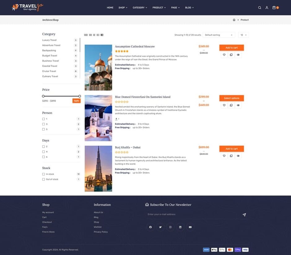 TravelGo - WordPress Theme for Tours & Travel Agency