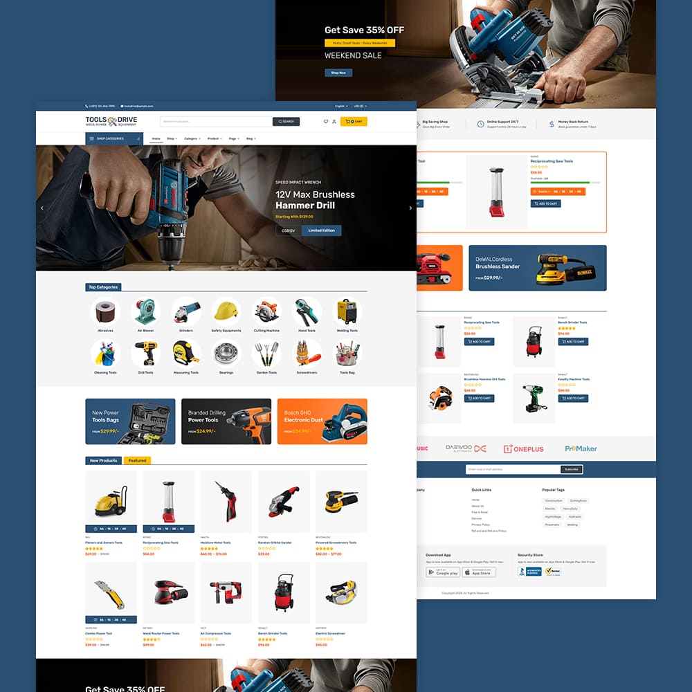 ToolsDrive - WooCommerce Theme for Power Tools & Equipment Store ToolsDrive - WooCommerce Theme for Power Tools & Equipment Store