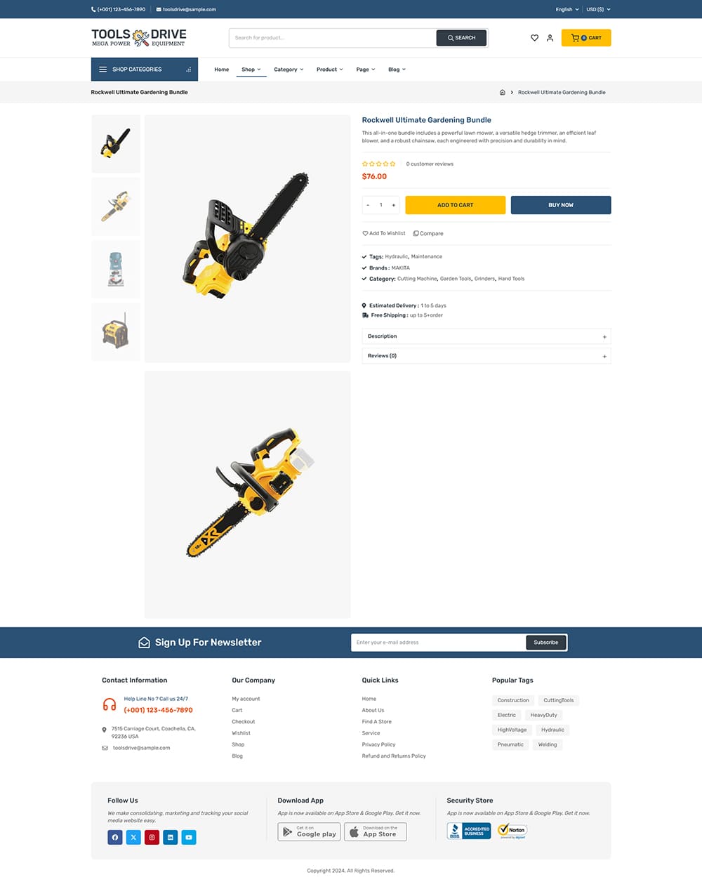 ToolsDrive - WooCommerce Theme for Power Tools & Equipment Store ToolsDrive - WooCommerce Theme for Power Tools & Equipment Store
