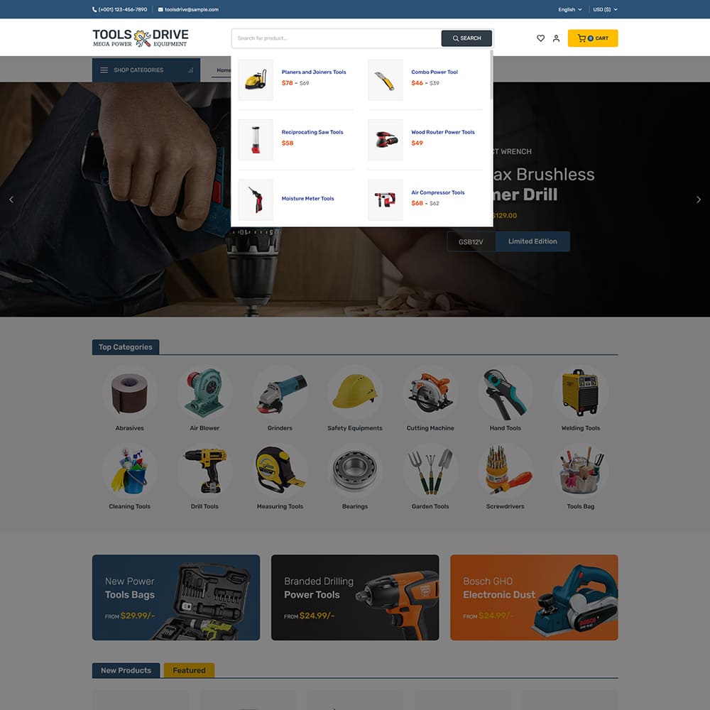 ToolsDrive - WooCommerce Theme for Power Tools & Equipment Store ToolsDrive - WooCommerce Theme for Power Tools & Equipment Store