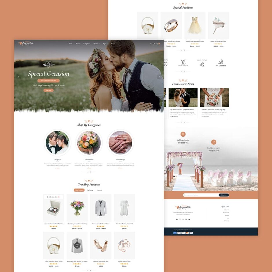 HappyLife – WooCommerce Minimal Theme for Wedding Stores
