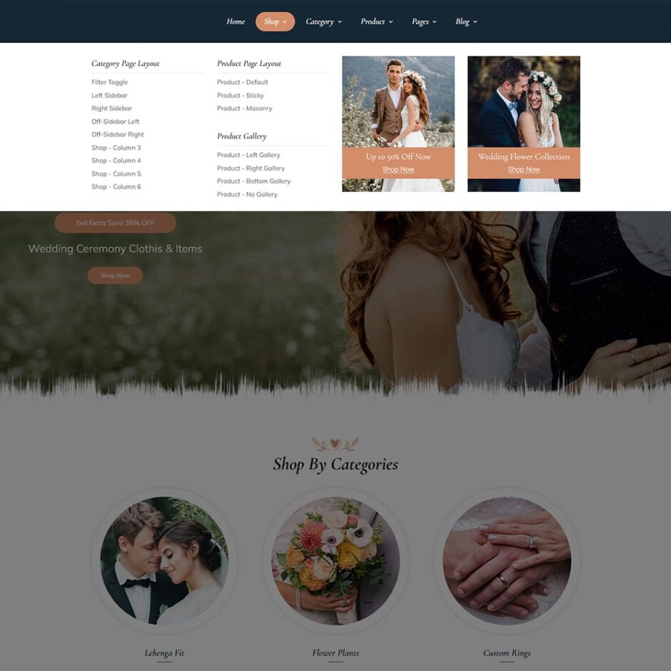 HappyLife – WooCommerce Minimal Theme for Wedding Stores