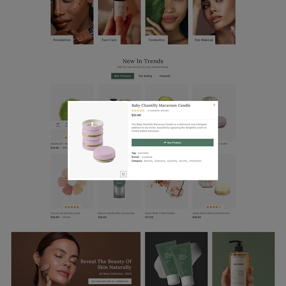 Glossier - Beauty & Cosmetics WooCommerce Responsive Theme