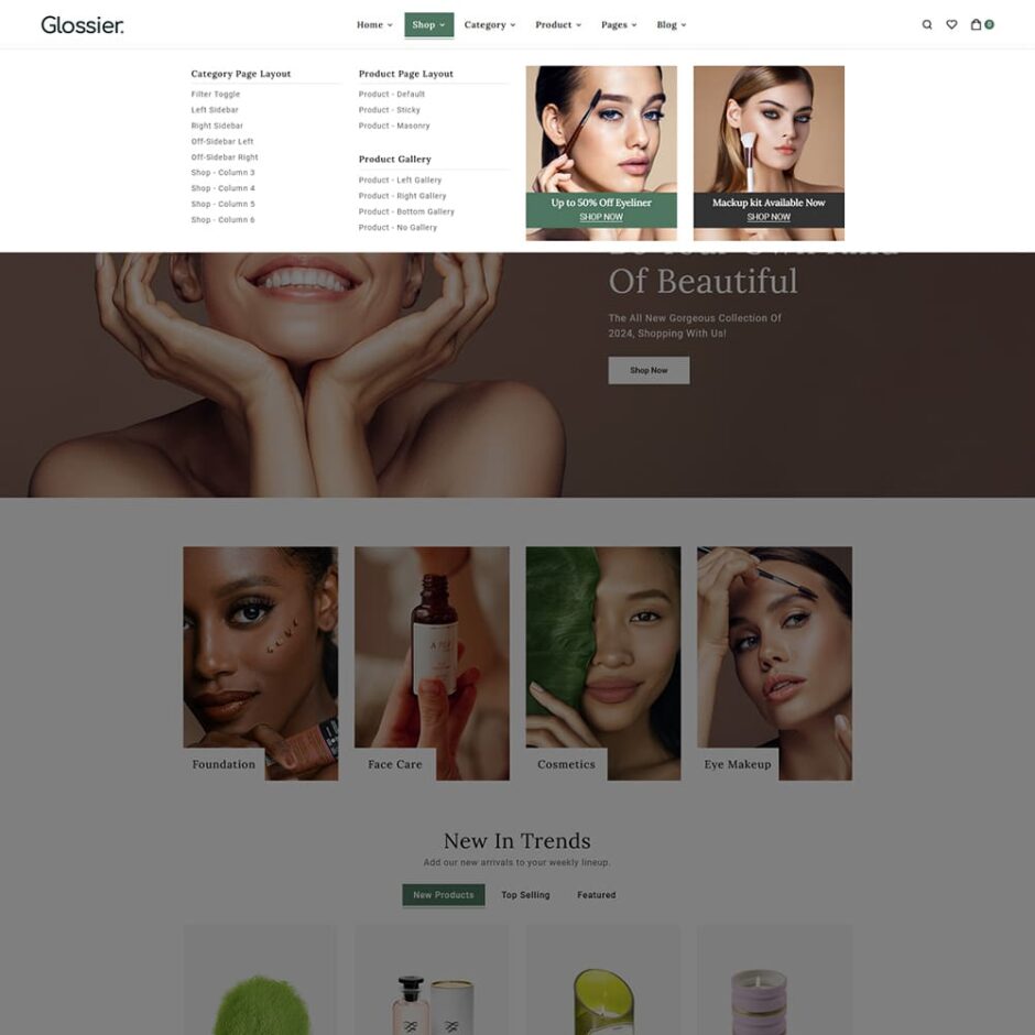 Glossier - Beauty & Cosmetics WooCommerce Responsive Theme