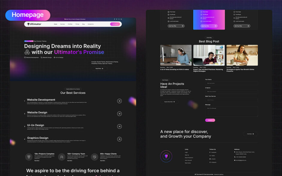 Ultimator Black - IT Company - Webflow Template