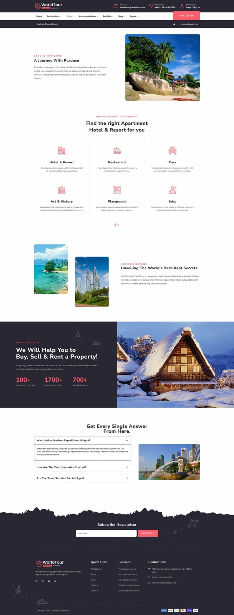 WorldTour - WordPress Theme for Tour & Travel Agencies