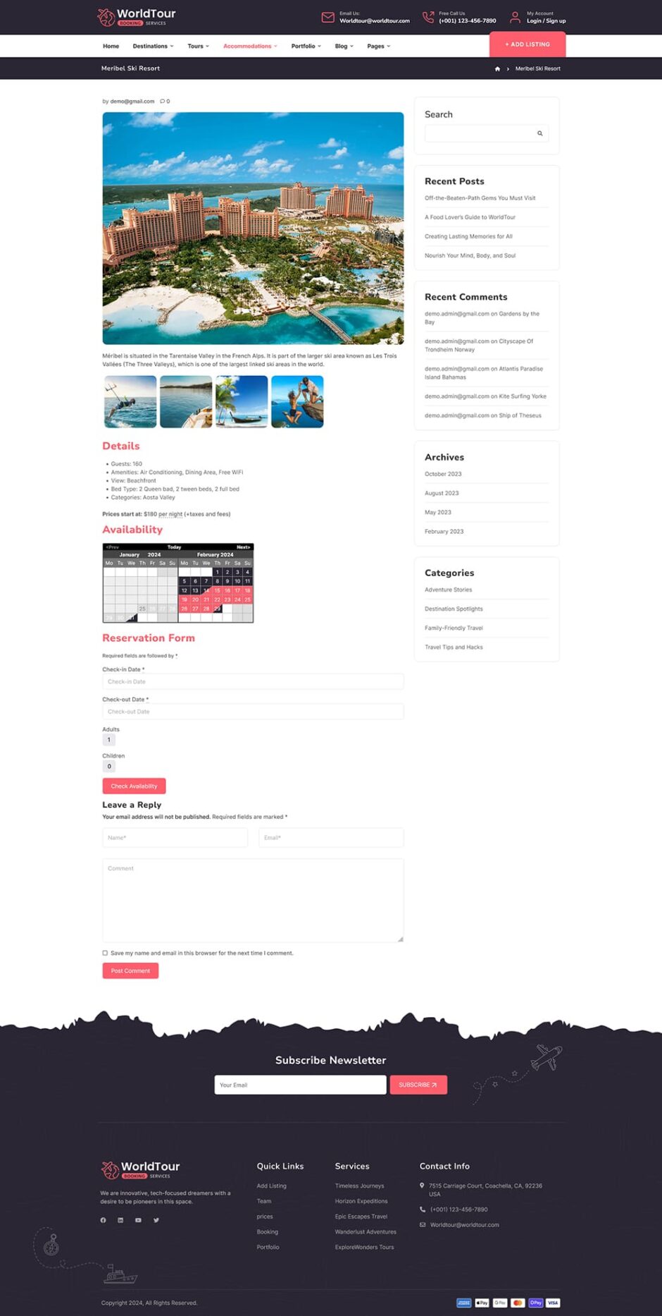 WorldTour - WordPress Theme for Tour & Travel Agencies