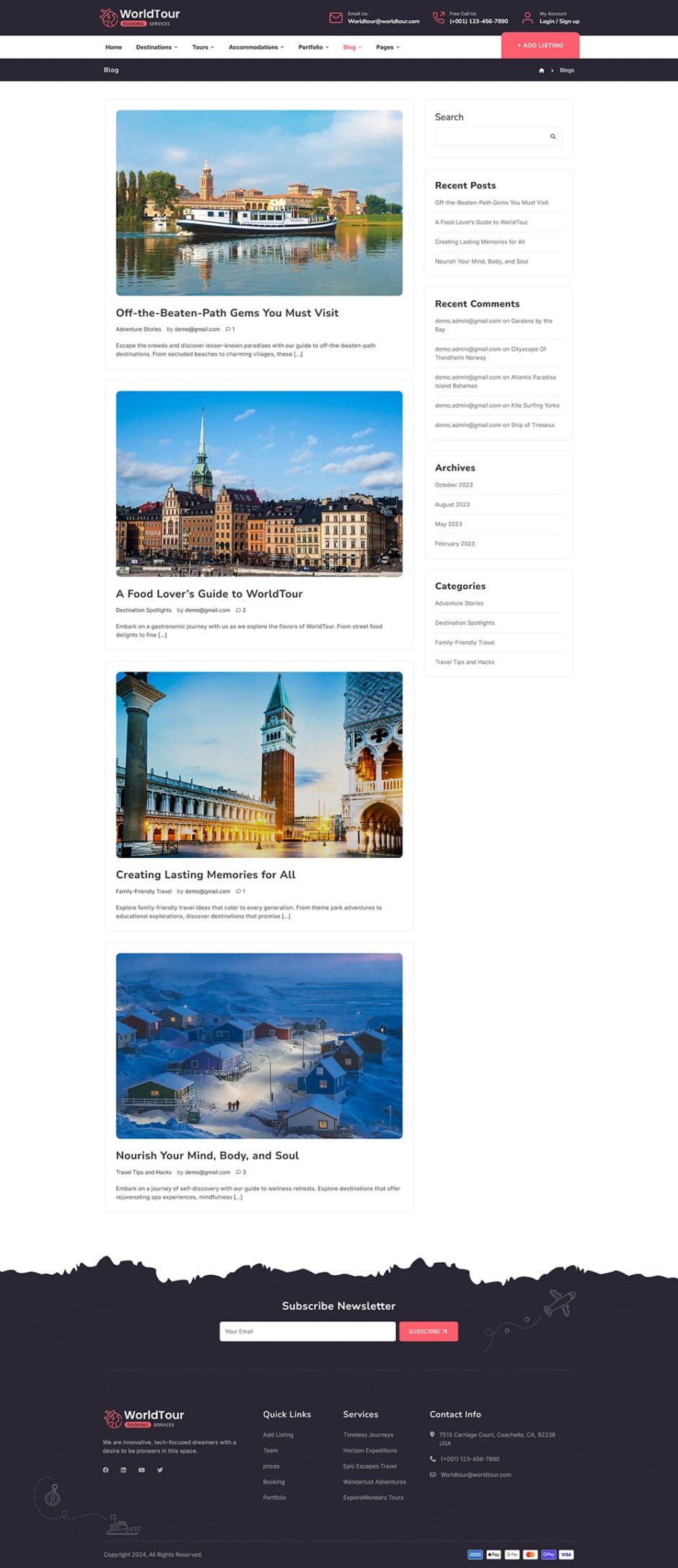 WorldTour - WordPress Theme for Tour & Travel Agencies