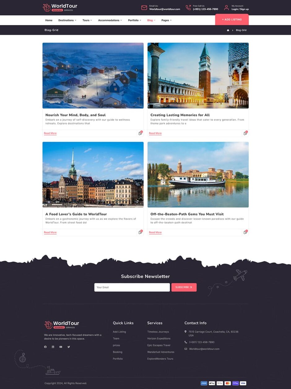 WorldTour - WordPress Theme for Tour & Travel Agencies