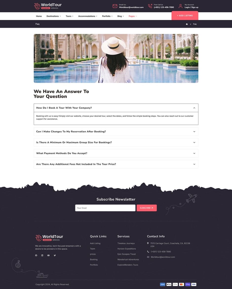 WorldTour - WordPress Theme for Tour & Travel Agencies